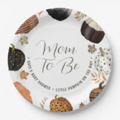 秋のママになる リトルパンプキン ベイビーシャワー ペーパー ペーパープレート (正面)