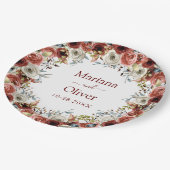 秋のミックスウォーター色のフローラ結婚ズ ペーパープレート (アングル)