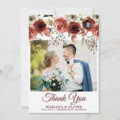 秋のミックスフラワーの結婚式フォトサンクスカード 招待状 (正面)