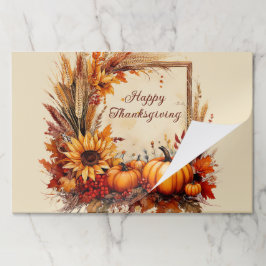 秋のミックスフレーム感謝祭ランチョンマット ペーパーパッド