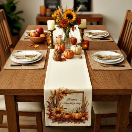 秋のミックスフレーム感謝祭 ショートテーブルランナー