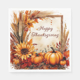 秋のミックスフレーム感謝祭 スタンダードランチョンナプキン