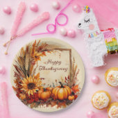 秋のミックスフレーム感謝祭 ペーパープレート (パーティー)