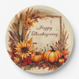 秋のミックスフレーム感謝祭 ペーパープレート
