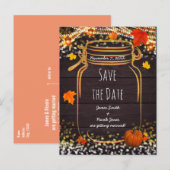 秋のメイソンジャー　ナチュラル　オータム　セーブ・ザ・デート 案内ポストカード (正面/裏面)