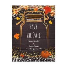 秋のメイソンジャー　素朴な秋のSave the Date