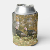 秋のメスのトルコのペア写真 缶クーラー (缶正面)