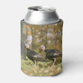 秋のメスのトルコのペア写真 缶クーラー (缶正面)