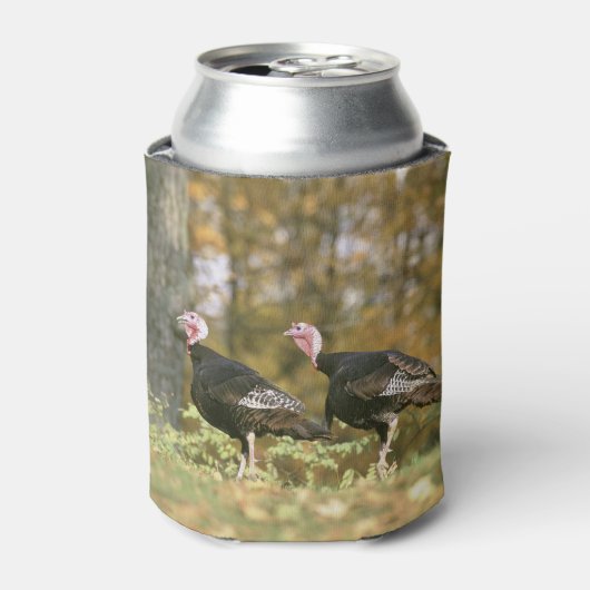 秋のメスのトルコのペア写真 缶クーラー (缶正面)