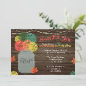 秋のメーソンジャーの引っ越し祝いパーティーの招待状 招待状 (スタンド正面)