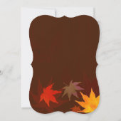 秋のメープルチョコレートブラウンブライダルシャワー 招待状 (裏面)