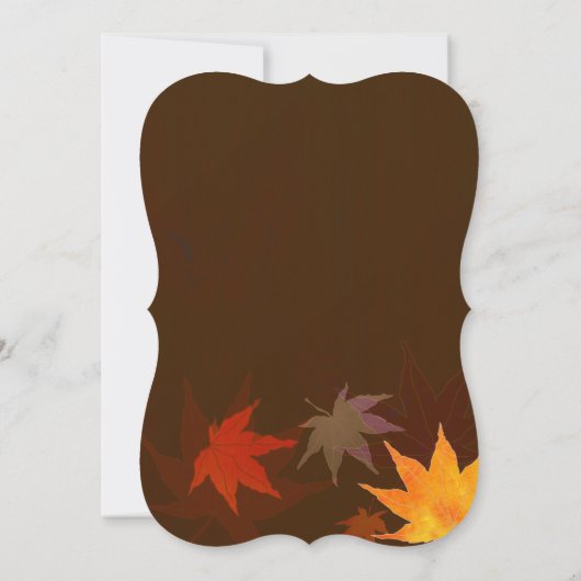 秋のメープルチョコレートブラウンブライダルシャワー 招待状 (裏面)