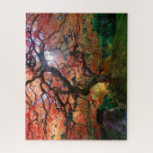 秋のメープルツリーインポートランドガーデン日本の ジグソーパズル (縦)