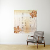 秋のメープルリーフウォーターカラーブライダルシャワーへようこそ タペストリー (インサイチュ(横))