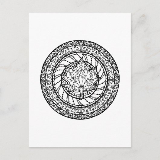 秋のメープルリーフドードル ポストカード (正面)