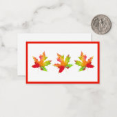 秋のメープルリーフノートカード ノートカード (正面/裏面インサイチュ)