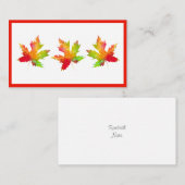 秋のメープルリーフノートカード ノートカード (正面/裏面)