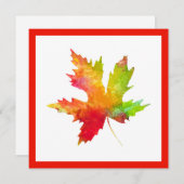 秋のメープルリーフノートカード ノートカード (正面/裏面)