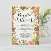 秋のメープルリーフパンプキンサンフラワーブライダルシャワー 招待状 (スタンド正面)