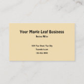 秋のメープルリーフレッド秋をテーマ素朴 名刺 (裏面)