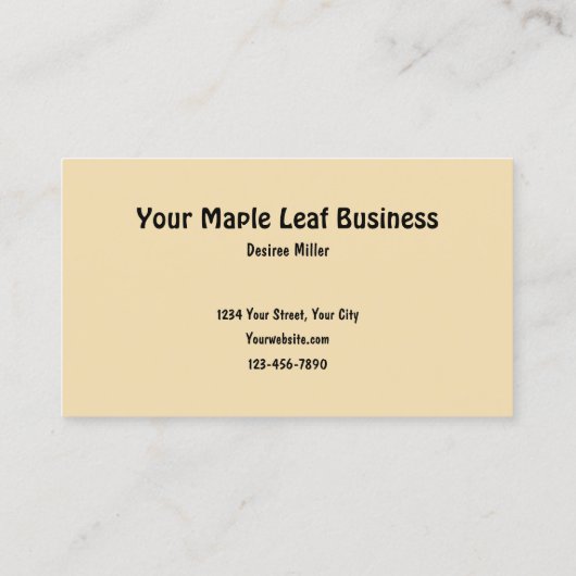 秋のメープルリーフレッド秋をテーマ素朴 名刺 (裏面)
