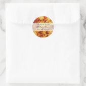 秋のメープルリーフ秋の結婚式フライトステッカー ラウンドシール (バッグ)