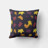 秋のメープル葉のパターン クッション (裏面)