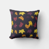 秋のメープル葉のパターン クッション (正面)