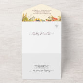 秋のメープル葉スカボチャひまわりウェディングRSVP オールインワン招待状 (外側)