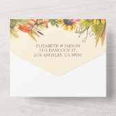 秋のメープル葉スカボチャひまわりウェディングRSVP オールインワン招待状 (裏面)