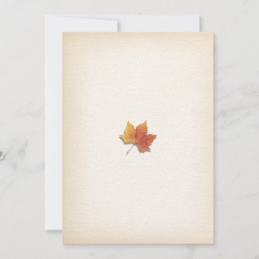 秋のメープル葉ズシック感謝祭ディナーパーティー 招待状 (裏面)