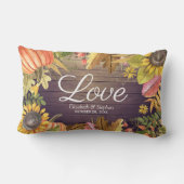 秋のメープル葉ズパンプキンスウッドウェディングシャワー ランバークッション (裏面)