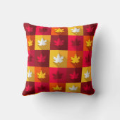 秋のメープル葉ズ明るいパッチワーク クッション (裏面)