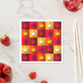 秋のメープル葉ズ明るいパッチワーク スタンダードカクテルナプキン (インサイチュ)