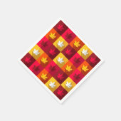 秋のメープル葉ズ明るいパッチワーク スタンダードカクテルナプキン (角)