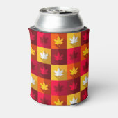 秋のメープル葉ズ明るいパッチワーク 缶クーラー (缶裏面)