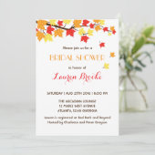 秋のメープル葉招待状ホワイト 招待状 (スタンド正面)