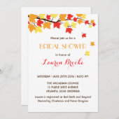 秋のメープル葉招待状ホワイト 招待状 (正面/裏面)