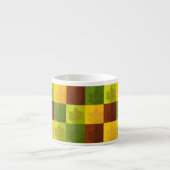 秋のメープル葉金ゴールド、茶色、緑 エスプレッソカップ (正面)