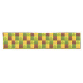 秋のメープル葉金ゴールド、茶色、緑 ショートテーブルランナー (横)