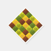 秋のメープル葉金ゴールド、茶色、緑 スタンダードカクテルナプキン (角)