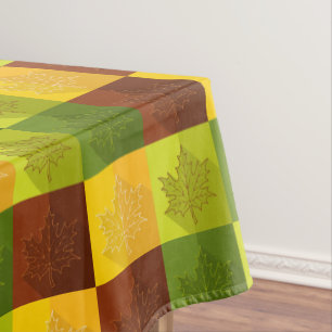 秋のメープル葉金ゴールド、茶色、緑 テーブルクロス