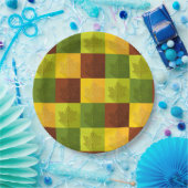 秋のメープル葉金ゴールド、茶色、緑 ペーパープレート (パーティー)