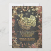 秋のメープル金ゴールド七面鳥サンクスギビングディナーパーティー 招待状 (正面)