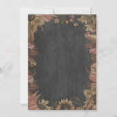 秋のメープル金ゴールド七面鳥サンクスギビングディナーパーティー 招待状 (裏面)