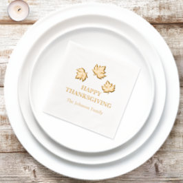 秋のメープル離れズハッピーサンクスギビング 箔ナプキン
