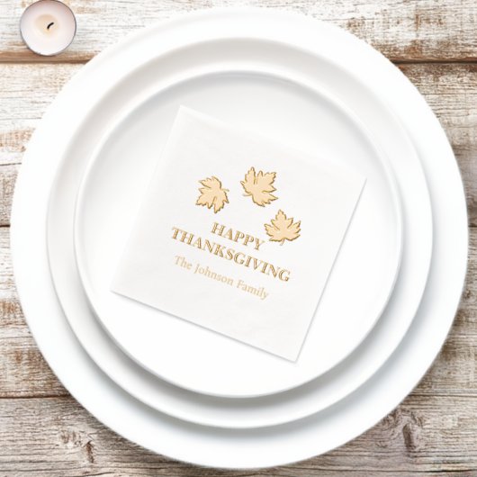 秋のメープル離れズハッピーサンクスギビング 箔ナプキン (インサイチュ)