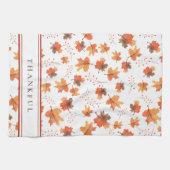 秋のメープル離れズ&テラコッタストライプカスタム キッチンタオル (横)