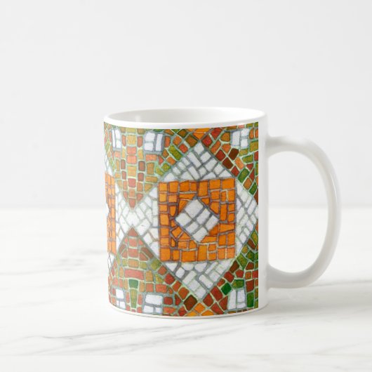 秋のモザイクホワイトマグカップ コーヒーマグカップ (右)