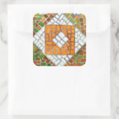 秋のモザイク大四角シール スクエアシール (バッグ)